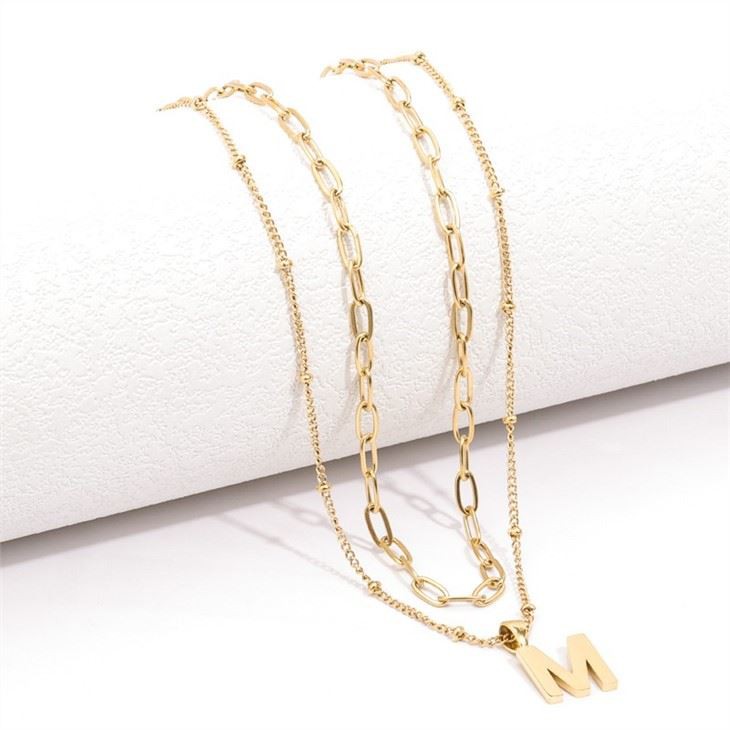 initial necklace layered