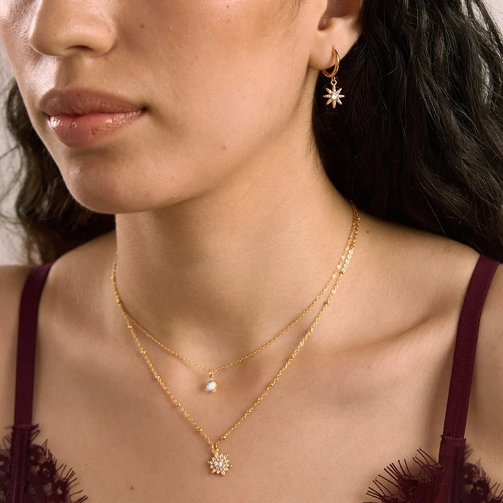 Asymmetrical Star Moon Earrings factory