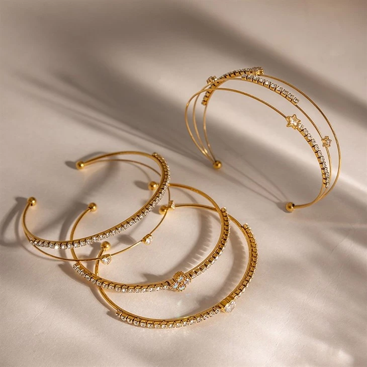 Heart CZ Double Open Bangle best