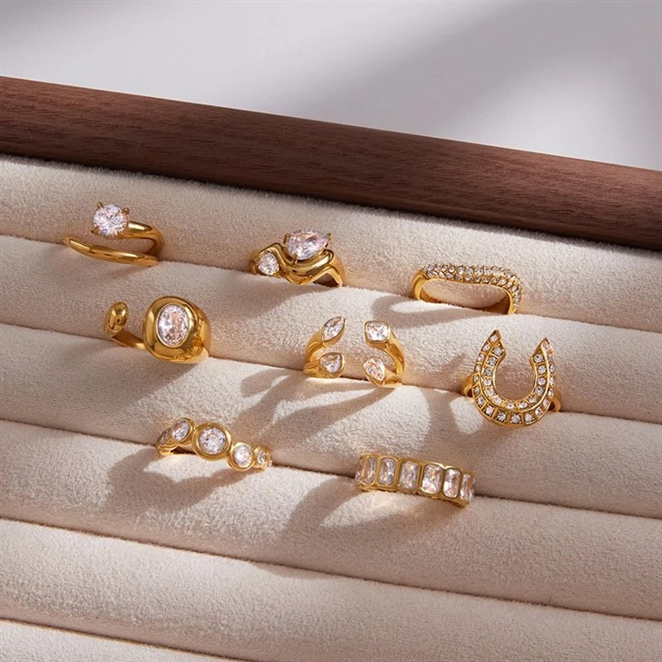 Minimalist Open Zircon Rings high quality