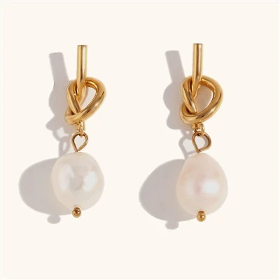 Knot Link Single Pearl Drops