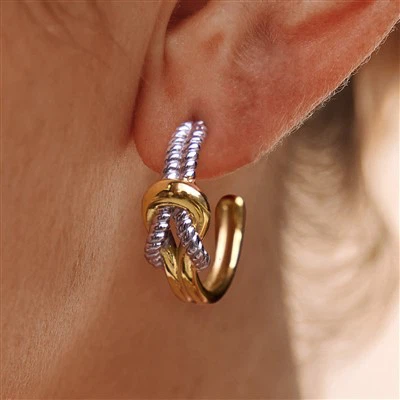 Roostevabast terasest kahetoonilised sõlmerõngad