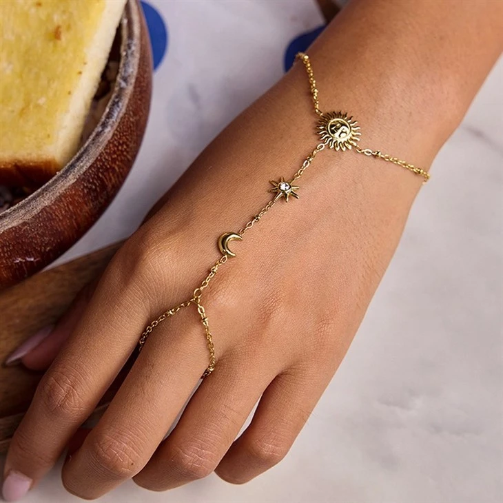 Sun And Moon Star Finger Bracelet factory