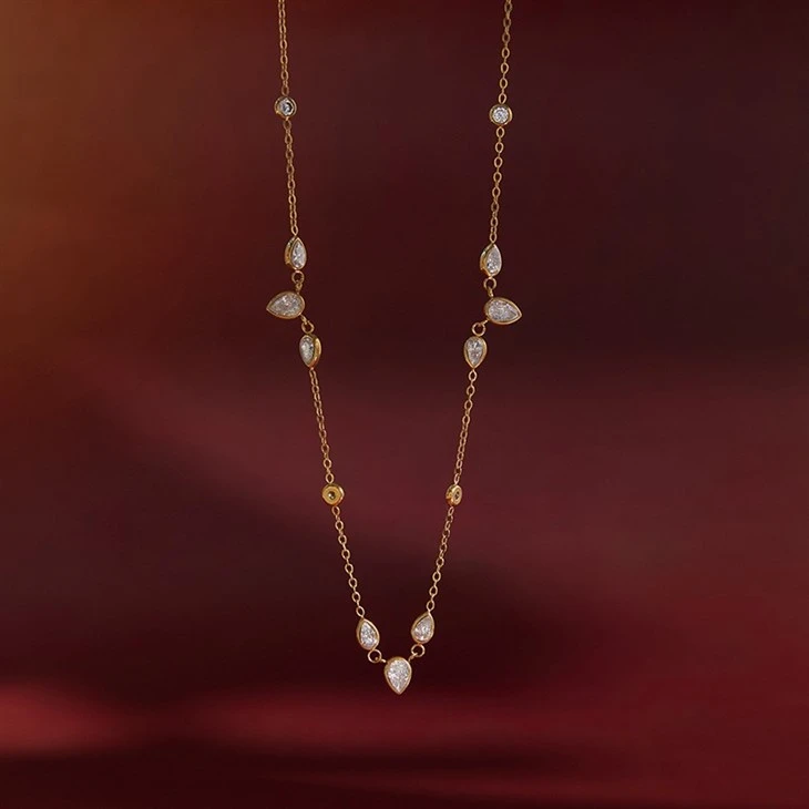 Teardrop Chain Mini Sparkle Necklace best