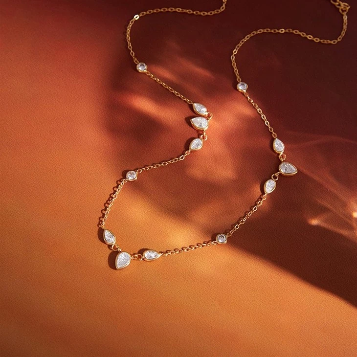 Teardrop Chain Mini Sparkle Necklace price